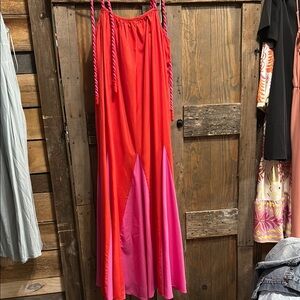 Entro Red and Pink Maxi Dress
